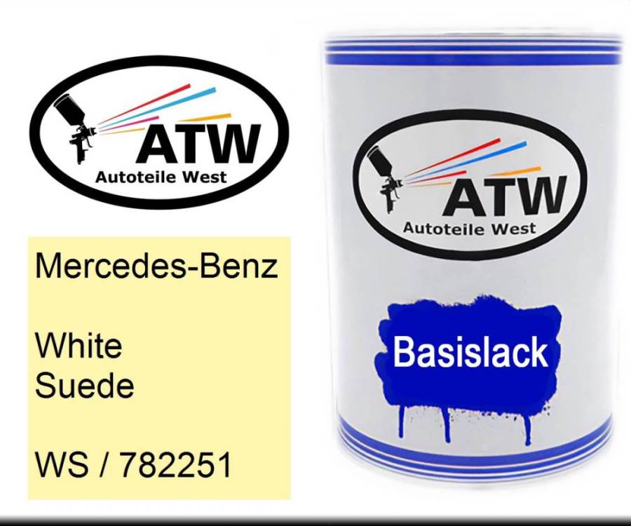 Mercedes-Benz, White Suede, WS / 782251: 500ml Lackdose, von ATW Autoteile West.